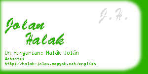 jolan halak business card